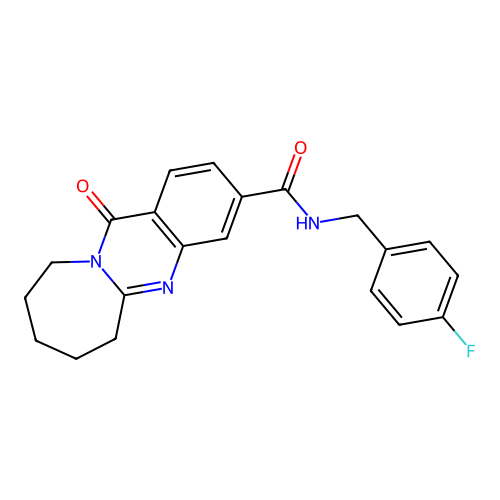 N-(4-fluorobenzyl)-12-oxo-6,7,8,9,10,12-hexahydroazepino[2,1-b]quinazoline-3-carboxamide structure