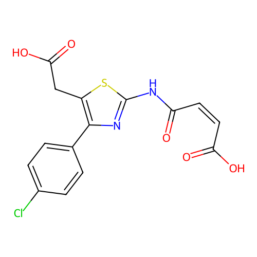 Maleamic acid, N-(5-carboxymethyl-4-(p-chlorophenyl)-2-thiazolyl)- structure