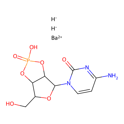 C9H12N3O7P.1/2Ba structure