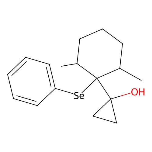 Cyclopropanol, 1-[2,6-dimethyl-1-(phenylseleno)cyclohexyl]- structure