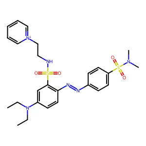 1-[2-({[5-(Diethylamino)-2-{[4-(dimethylsulfamoyl)phenyl]diazenyl}phenyl]sulfonyl}amino)ethyl]pyridinium structure