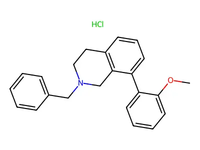 Isoquinoline, 1,2,3,4-tetrahydro-8-(2-methoxyphenyl)-2-(phenylmethyl)-, hydrochloride structure