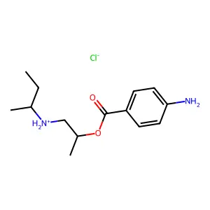 Benzoic acid, p-amino-, (2-(sec-butylamino)-1-methyl)ethyl ester, hydrochloride structure