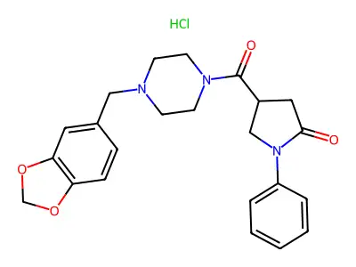 2-Pyrrolidinone, 1-phenyl-4-(4-piperonyl-1-piperazinylcarbonyl)-, hydrochloride structure