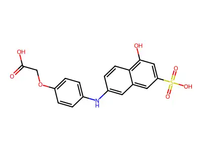 4-(5-Hydroxy-7-sulpho-2-naphthylamino)phenoxyacetic acid structure