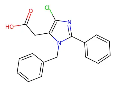 1-Benzyl-4-chloro-2-phenylimidazole-5-acetic acid structure