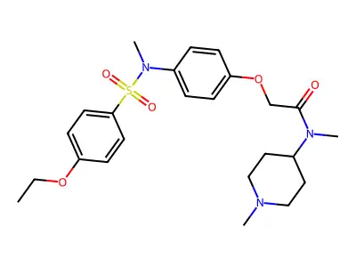 2-[4-[(4-ethoxyphenyl)sulfonyl-methylamino]phenoxy]-N-methyl-N-(1-methylpiperidin-4-yl)acetamide structure