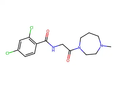2,4-dichloro-N-[2-(4-methyl-1,4-diazepan-1-yl)-2-oxoethyl]benzamide structure