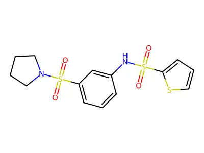 N-(3-pyrrolidin-1-ylsulfonylphenyl)thiophene-2-sulfonamide structure