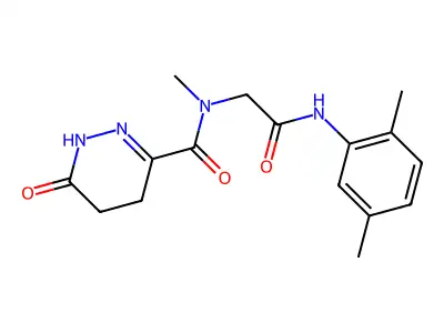 N-[2-(2,5-dimethylanilino)-2-oxoethyl]-N-methyl-6-oxo-4,5-dihydro-1H-pyridazine-3-carboxamide structure