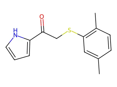 2-(2,5-dimethylphenyl)sulfanyl-1-(1H-pyrrol-2-yl)ethanone structure