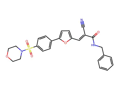 N-benzyl-2-cyano-3-{5-[4-(morpholine-4-sulfonyl)phenyl]furan-2-yl}prop-2-enamide structure