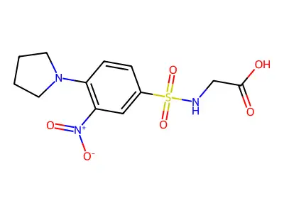2-[3-Nitro-4-(pyrrolidin-1-yl)benzenesulfonamido]acetic acid structure