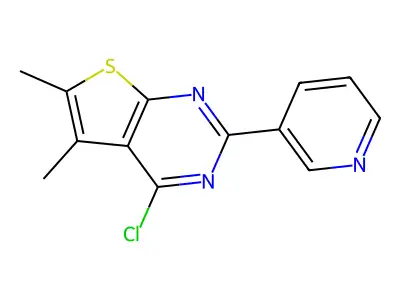 3-{4-Chloro-5,6-dimethylthieno[2,3-d]pyrimidin-2-yl}pyridine structure