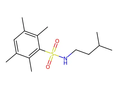 2,3,5,6-tetramethyl-N-(3-methylbutyl)benzenesulfonamide structure