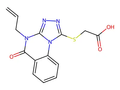 [(4-allyl-5-oxo-4,5-dihydro[1,2,4]triazolo[4,3-a]quinazolin-1-yl)thio]acetic acid structure