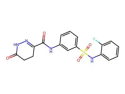 N-[3-[(2-fluorophenyl)sulfamoyl]phenyl]-6-oxo-4,5-dihydro-1H-pyridazine-3-carboxamide structure