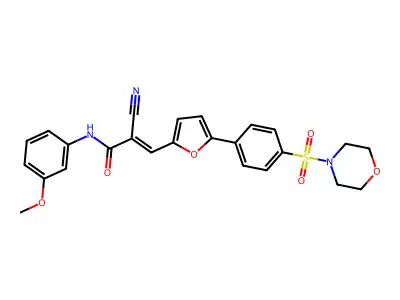 (E)-2-cyano-N-(3-methoxyphenyl)-3-[5-(4-morpholin-4-ylsulfonylphenyl)furan-2-yl]prop-2-enamide structure