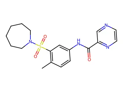 N-[3-(azepan-1-ylsulfonyl)-4-methylphenyl]pyrazine-2-carboxamide structure