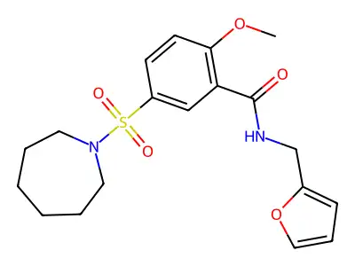 5-(azepan-1-ylsulfonyl)-N-(furan-2-ylmethyl)-2-methoxybenzamide structure