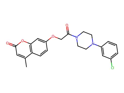 7-[2-[4-(3-Chlorophenyl)piperazin-1-yl]-2-oxoethoxy]-4-methylchromen-2-one structure