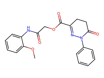 [2-(2-methoxyanilino)-2-oxoethyl] 6-oxo-1-phenyl-4,5-dihydropyridazine-3-carboxylate structure