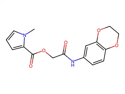 [2-(2,3-dihydro-1,4-benzodioxin-6-ylamino)-2-oxoethyl] 1-methylpyrrole-2-carboxylate structure