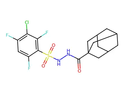 N'-(3-chloro-2,4,6-trifluorophenyl)sulfonyl-1-adamantanecarbohydrazide structure
