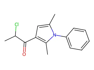 2-chloro-1-(2,5-dimethyl-1-phenyl-1H-pyrrol-3-yl)propan-1-one structure