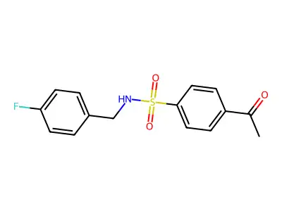 4-acetyl-N-(4-fluorobenzyl)benzenesulfonamide structure