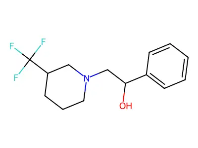 1-Phenyl-2-[3-(trifluoromethyl)piperidin-1-yl]ethanol structure
