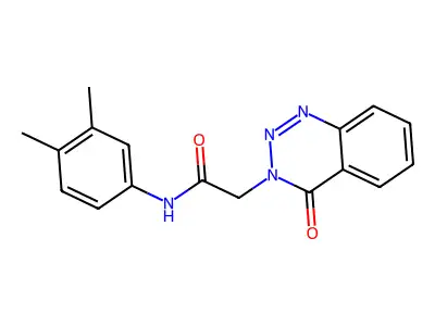 N-(3,4-dimethylphenyl)-2-(4-oxo-1,2,3-benzotriazin-3-yl)acetamide structure