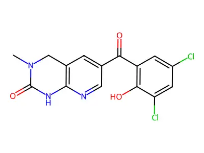 6-(3,5-dichloro-2-hydroxybenzoyl)-3-methyl-1H,2H,3H,4H-pyrido[2,3-d]pyrimidin-2-one structure