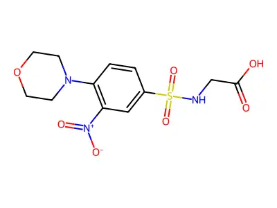 2-[4-(Morpholin-4-yl)-3-nitrobenzenesulfonamido]acetic acid structure