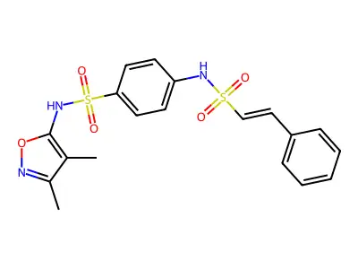 N-(3,4-dimethyl-1,2-oxazol-5-yl)-4-(2-phenylethenesulfonamido)benzene-1-sulfonamide structure