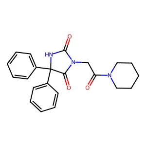 3-(2-Oxo-2-piperidin-1-ylethyl)-5,5-diphenylimidazolidine-2,4-dione structure
