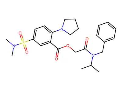 [2-[benzyl(propan-2-yl)amino]-2-oxoethyl] 5-(dimethylsulfamoyl)-2-pyrrolidin-1-ylbenzoate structure