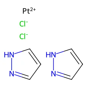 Dichlorobis(1H-pyrazole-N2)platinum structure