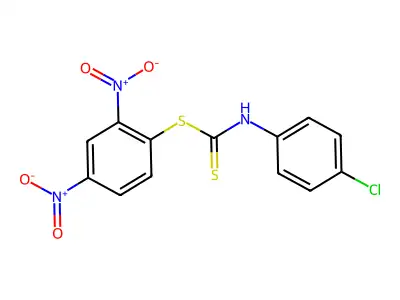 Carbanilic acid, p-chlorodithio-, 2,4-dinitrophenyl ester structure