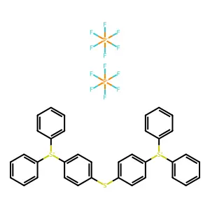 Sulfonium, (thiodi-4,1-phenylene)bis[diphenyl-, bis[hexafluorophosphate(1-)] structure