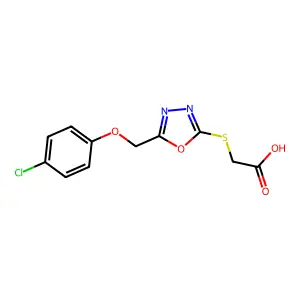Acetic acid, [[5-[(4-chlorophenoxy)methyl]-1,3,4-oxadiazol-2-yl]thio]- structure