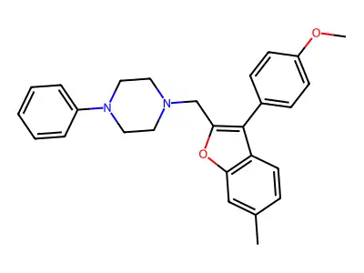 Piperazine, 1-((3-(p-methoxyphenyl)-6-methyl-2-benzofuranyl)methyl)-4-phenyl- structure