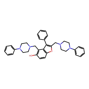5-Benzofuranol, 2,4-bis((4-phenyl-1-piperazinyl)methyl)-3-phenyl- structure