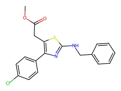 5-Thiazoleacetic acid, 2-(benzylamino)-4-(p-chlorophenyl)-, methyl ester structure