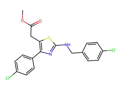 5-Thiazoleacetic acid, 2-(p-chlorobenzylamino)-4-(p-chlorophenyl)-, methyl ester structure