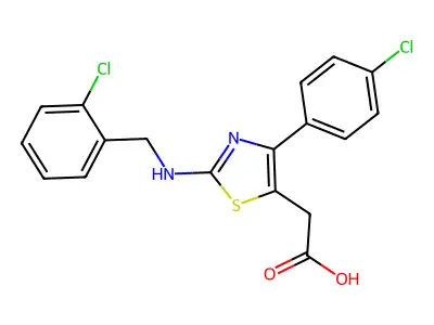 5-Thiazoleacetic acid, 2-((o-chlorobenzyl)amino)-4-(p-chlorophenyl)- structure