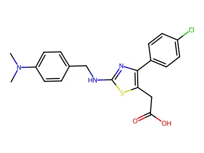 5-Thiazoleacetic acid, 4-(p-chlorophenyl)-2-((p-(dimethylamino)benzyl)amino)- structure