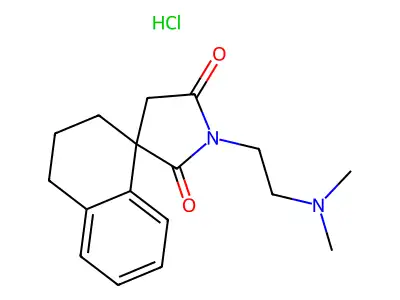 Spiro(naphthalene-1(2H),3'-pyrrolidine)-2',5'-dione, 3,4-dihydro-1'-(2-(dimethylamino)ethyl)-, hydrochloride, (+-)- structure