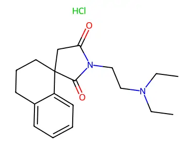 Spiro(naphthalene-1(2H),3'-pyrrolidine)-2',5'-dione, 3,4-dihydro-1'-(2-(diethylamino)ethyl)-, hydrochloride, (+-)- structure