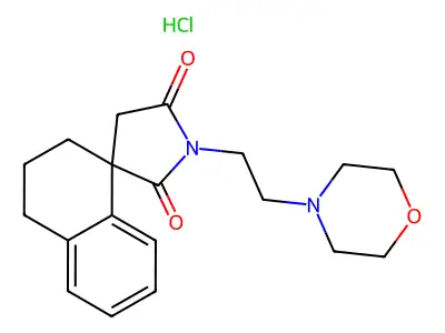 Spiro(naphthalene-1(2H),3'-pyrrolidine)-2',5'-dione, 3,4-dihydro-1'-(2-morpholinoethyl)-, hydrochloride, (+-)- structure